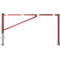 Swing barrier | for casting in concrete, hot-dip galvanized and red coated with white reflecting rings | clear width: 2500 mm | with triangular lock